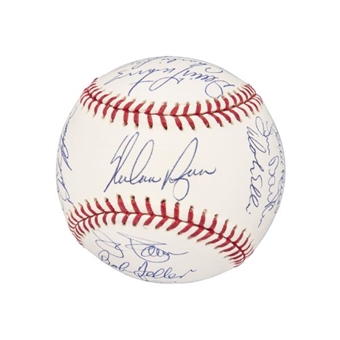 No-Hitter Multi Signed Baseball with 23 Signatures including Ryan and Feller 